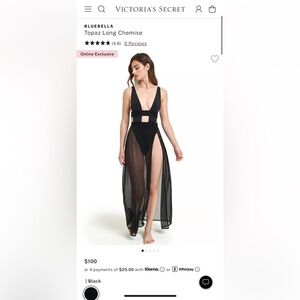 VS Victorias Secret Bluebella Topaz Long Chemise